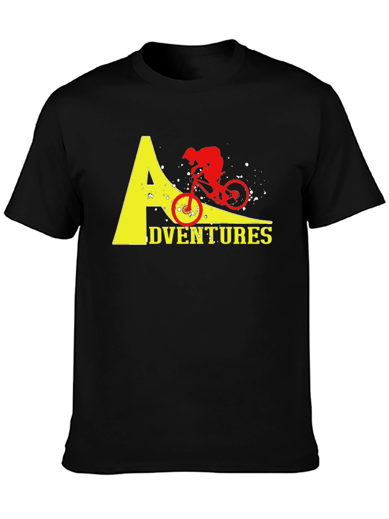 Black Adventure Biker T-Shirt - Black Cotton Tee view 3