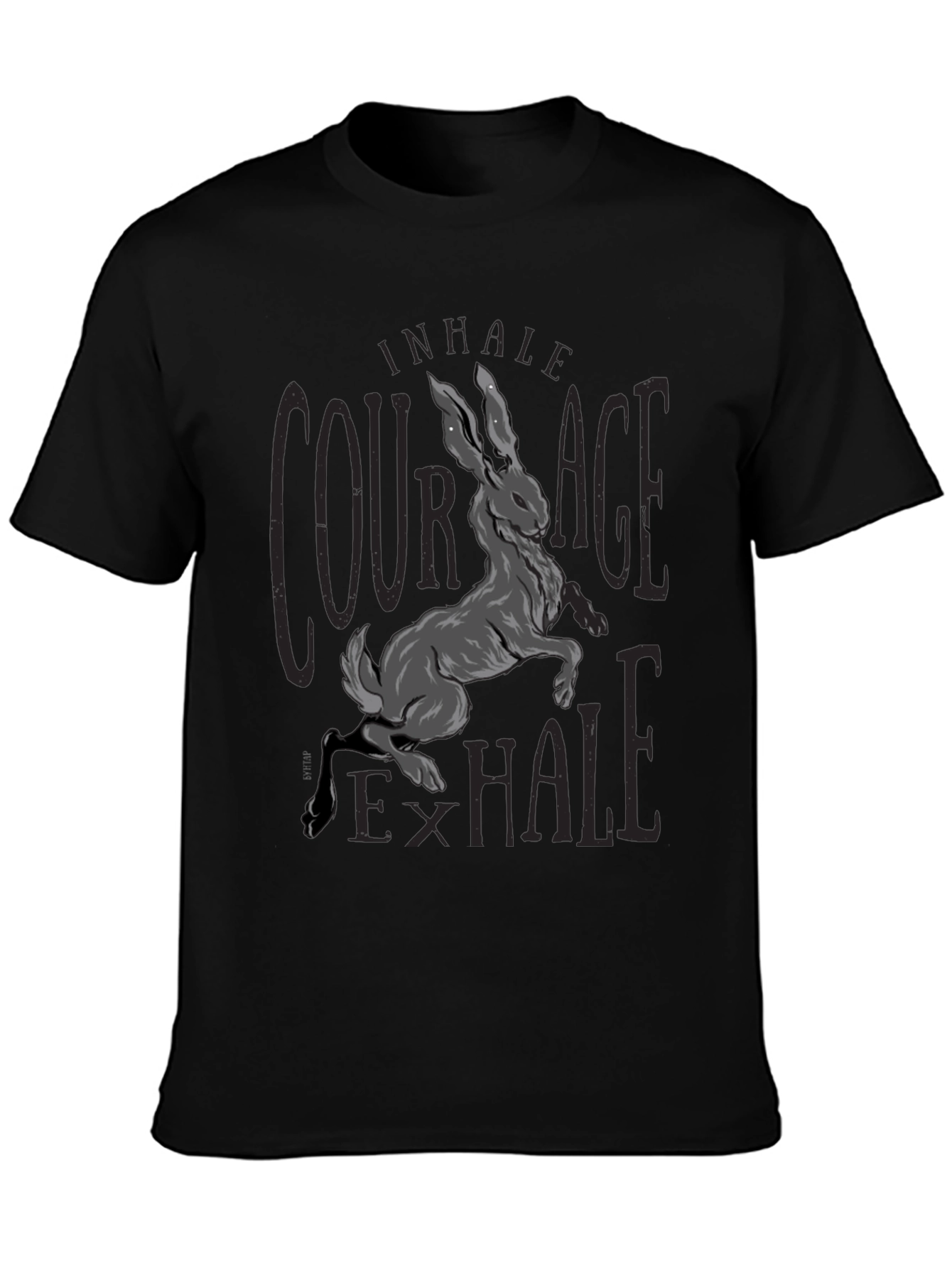 Black Courage Hare Graphic Tee - Inhale Exhale view 3
