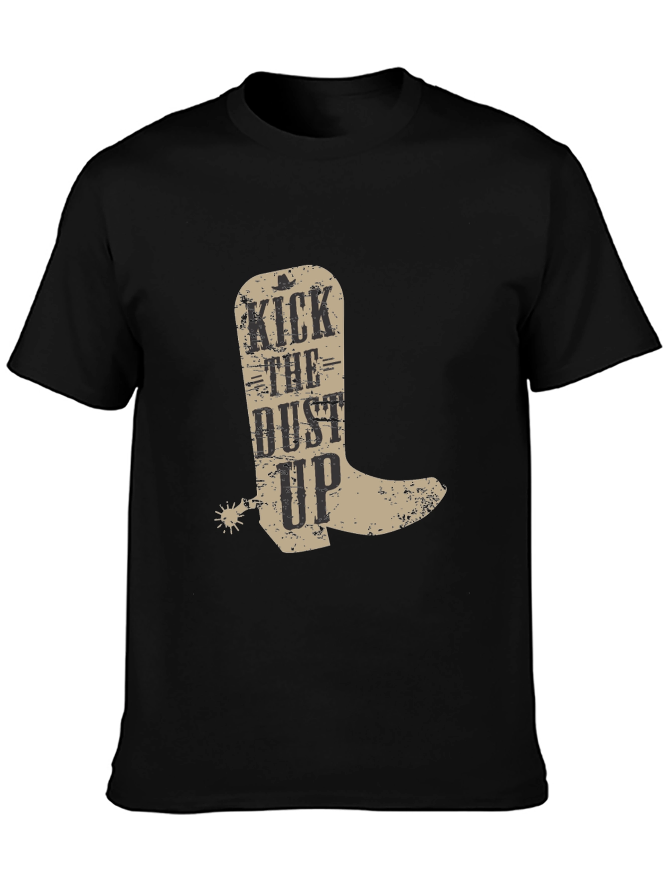 Black Kick the Dust Up Cowboy Boot Graphic T-Shirt view 3