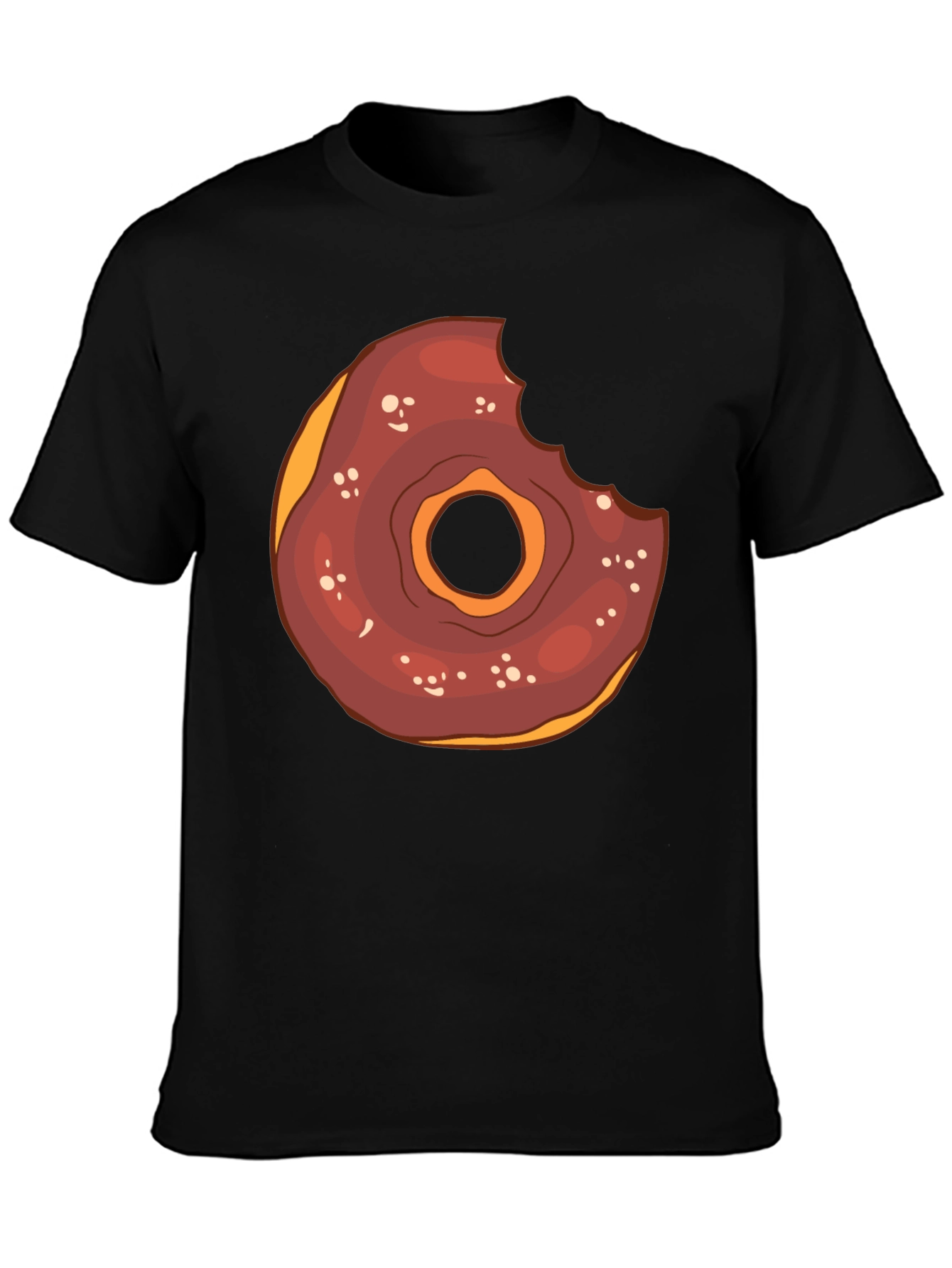 Black Donut Graphic Tee - Funny Dessert T-Shirt view 3
