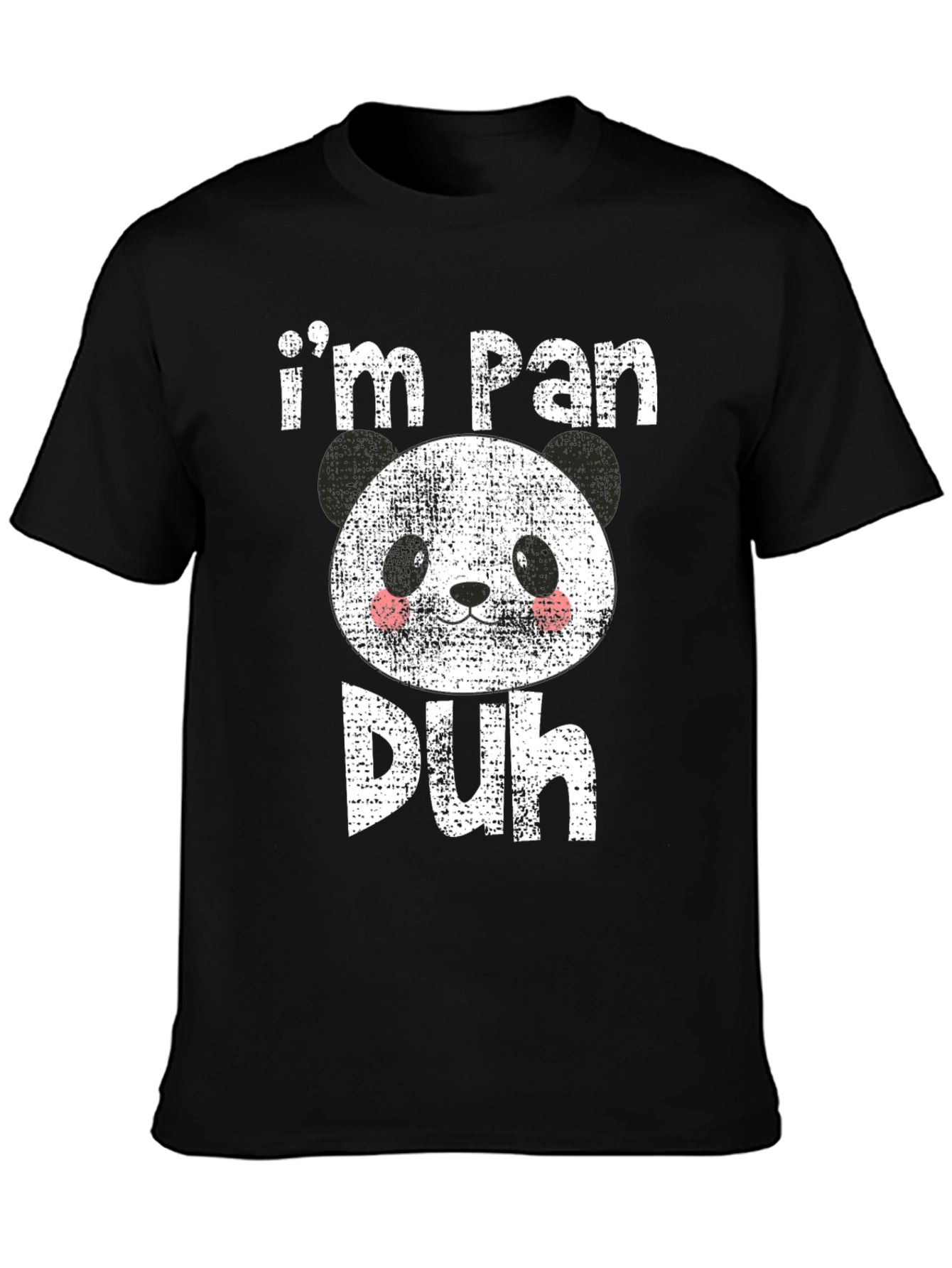 Black I'm Pan Duh T-Shirt Funny Panda Tee view 3