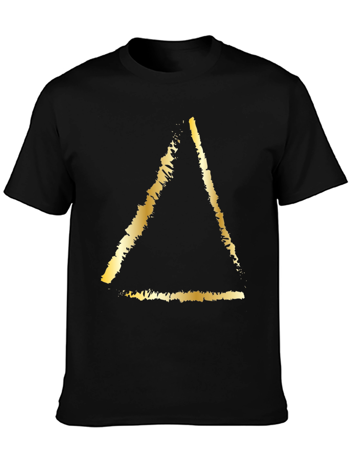 Black Golden Triangle Graphic Tee - Stylish Black T-Shirt view 3