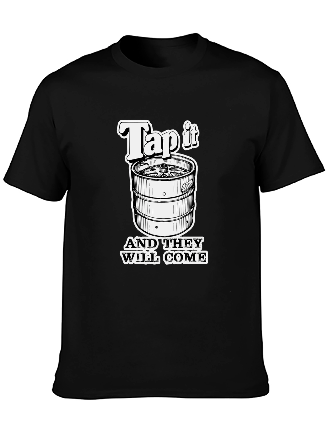 Black Tap It Funny Beer Keg T-Shirt view 3
