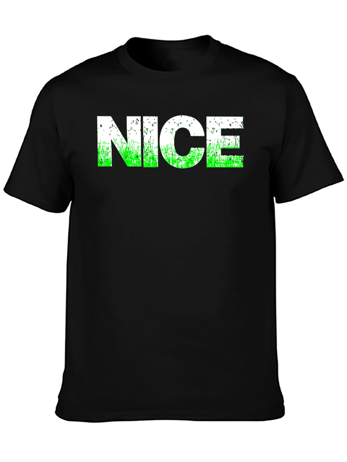 Black NICE Graphic Tee - Black Cotton T-Shirt view 3