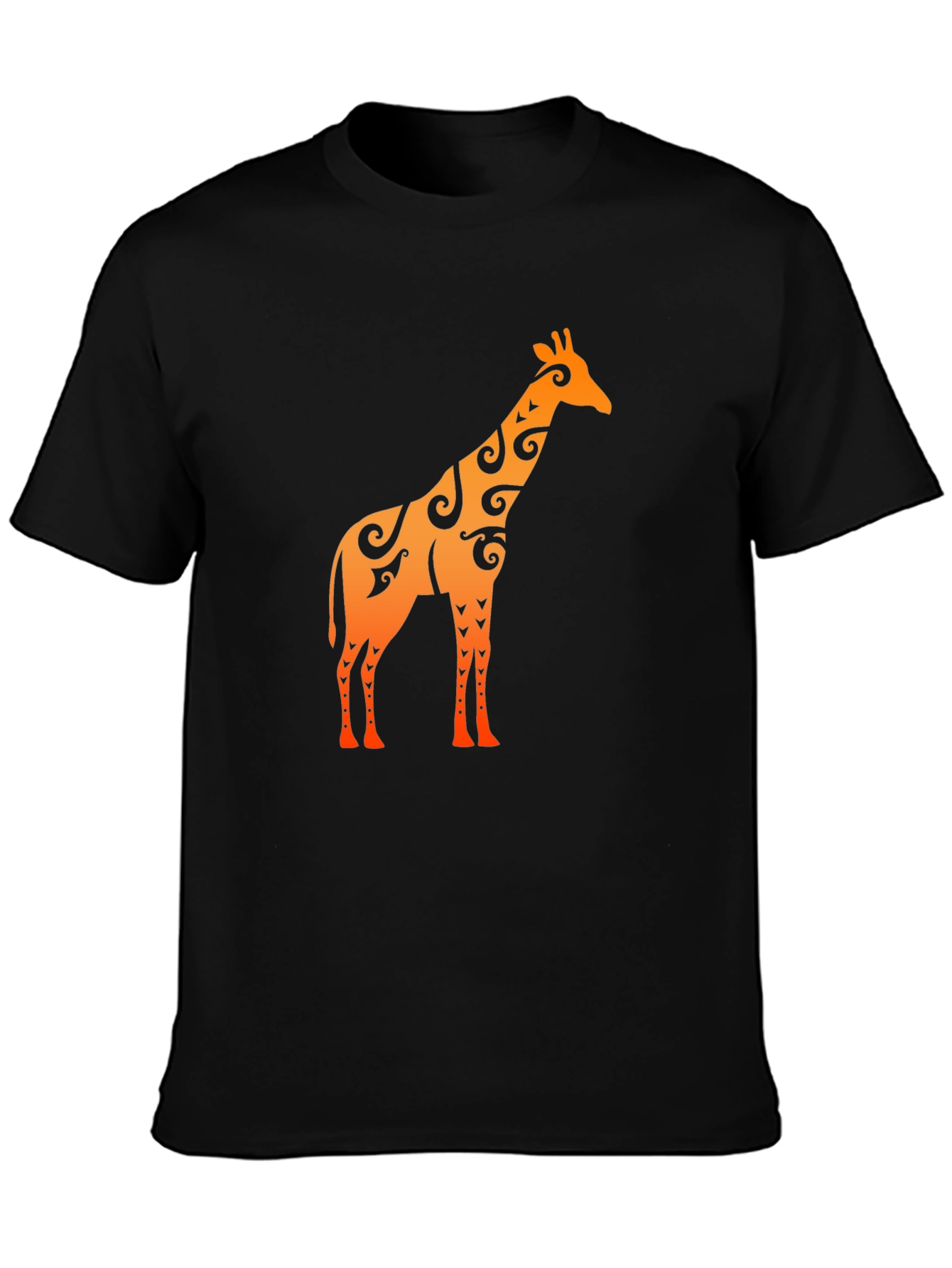 Black Tribal Giraffe Graphic T-Shirt view 3