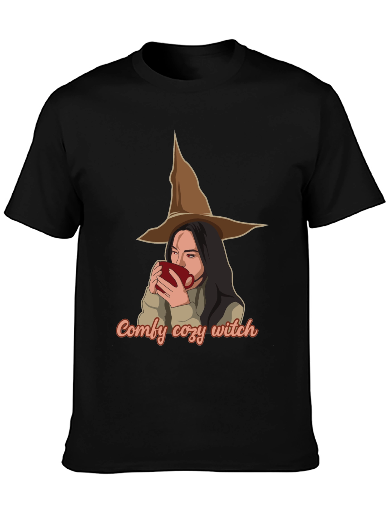 Black Comfy Cozy Witch T-Shirt - Halloween Ready view 3