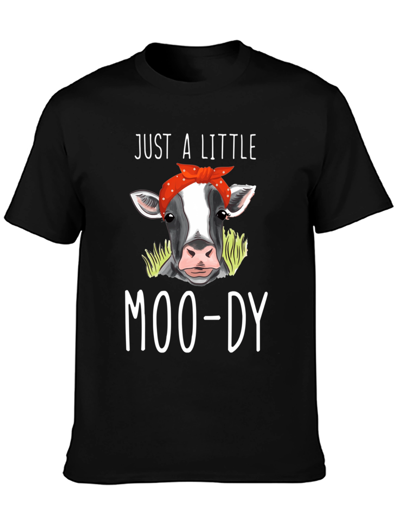Black Just A Little Moo-dy Cow T-Shirt view 3