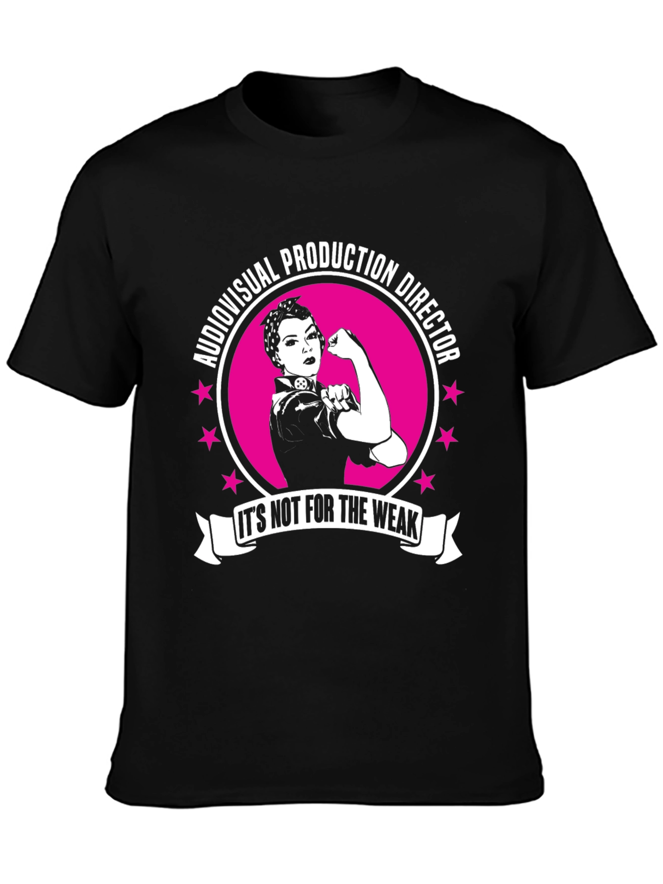 Black Audiovisual Production Director Strong Woman T-Shirt view 3