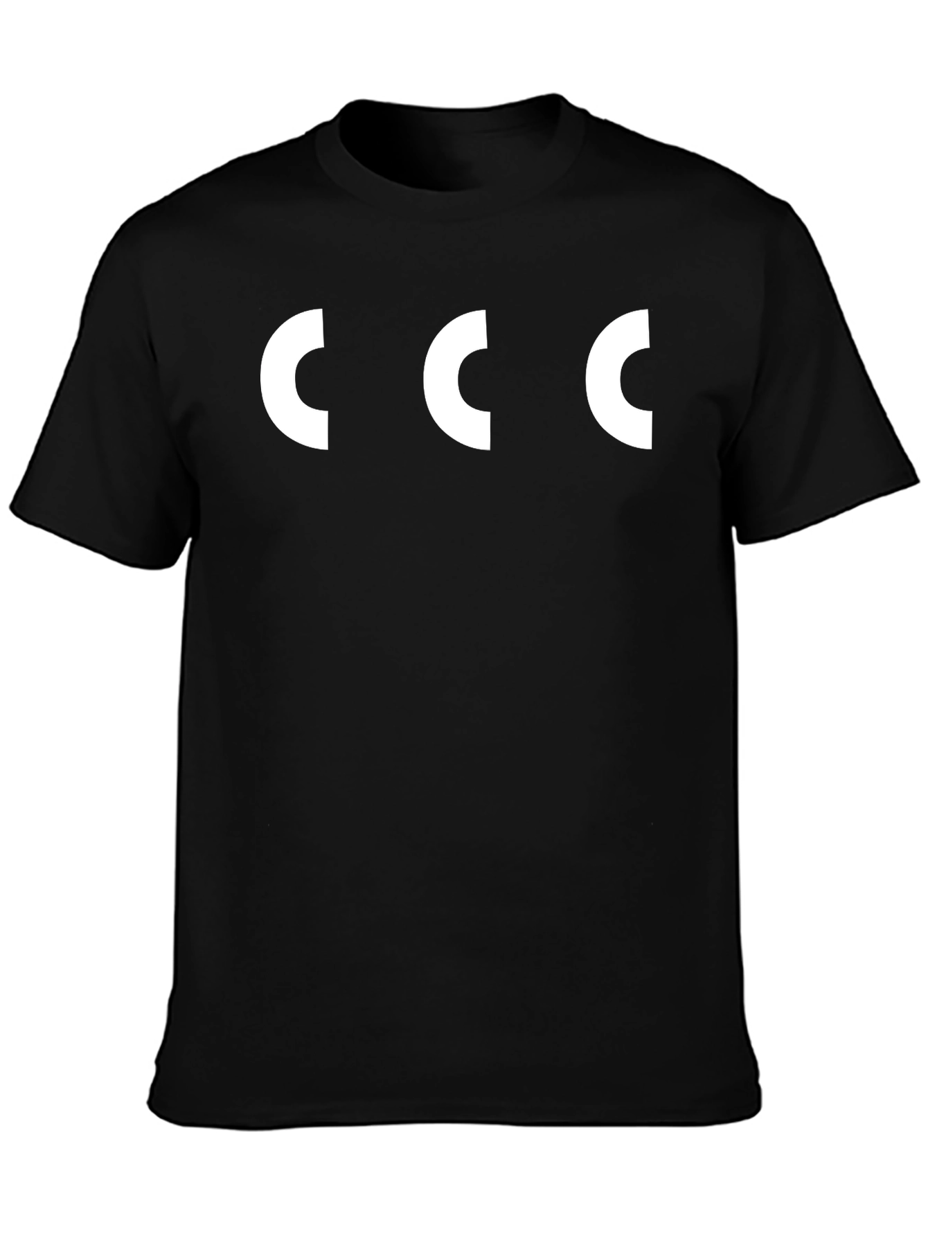 Black Minimalist Black T-Shirt with White 'C' Design view 3