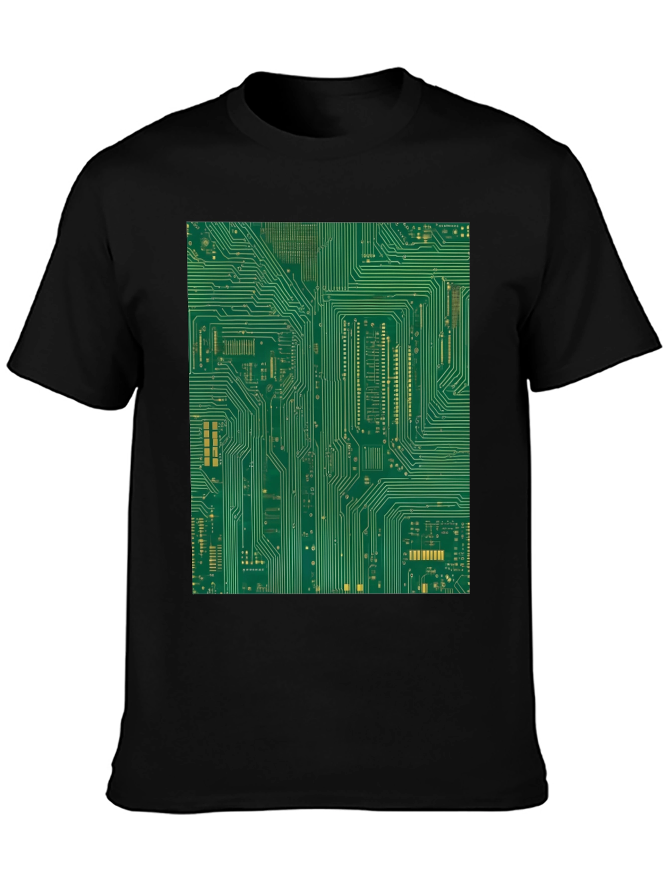 Black Circuit Board Graphic Tee - Black view 3