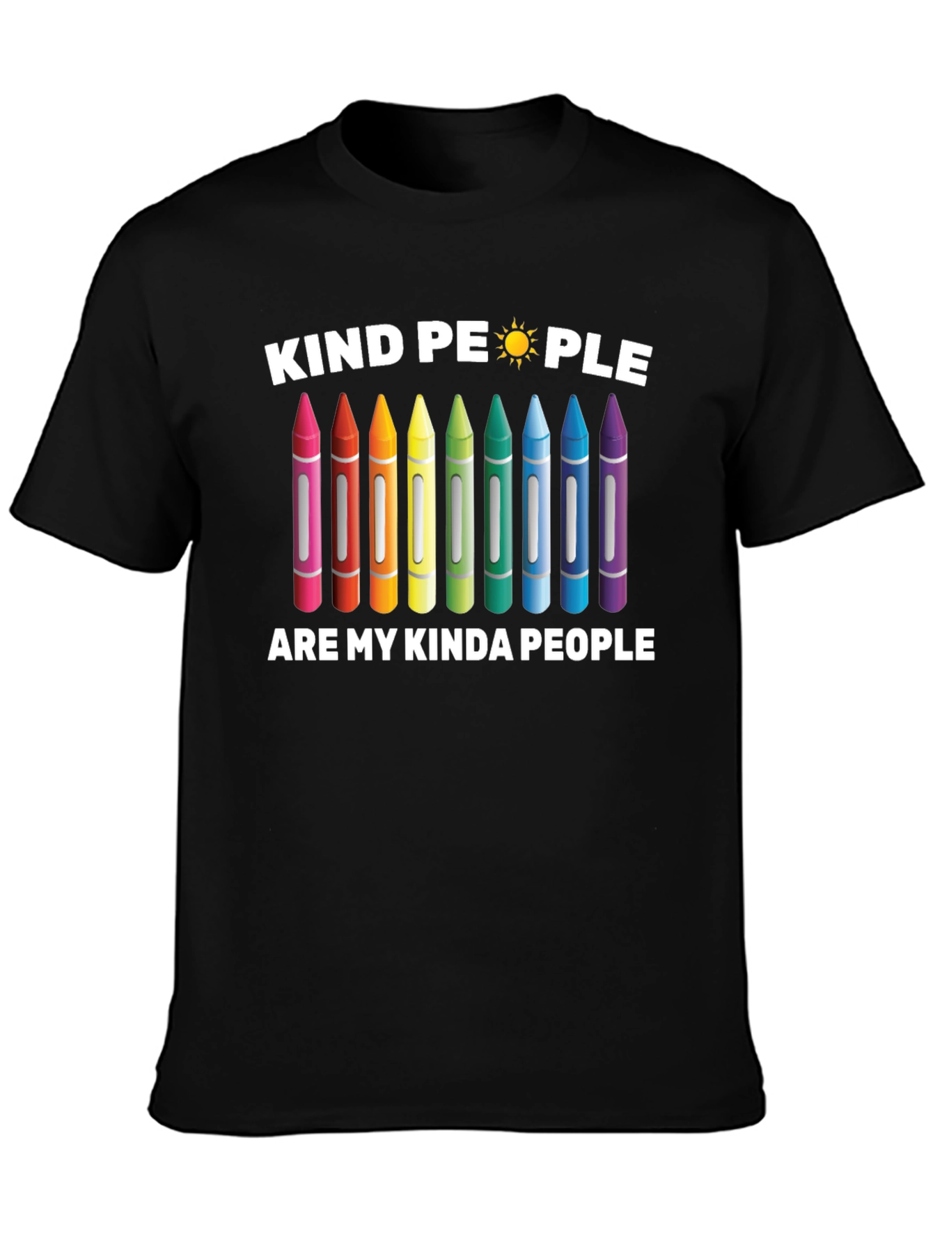Black Kind People Crayon Graphic T-Shirt view 3