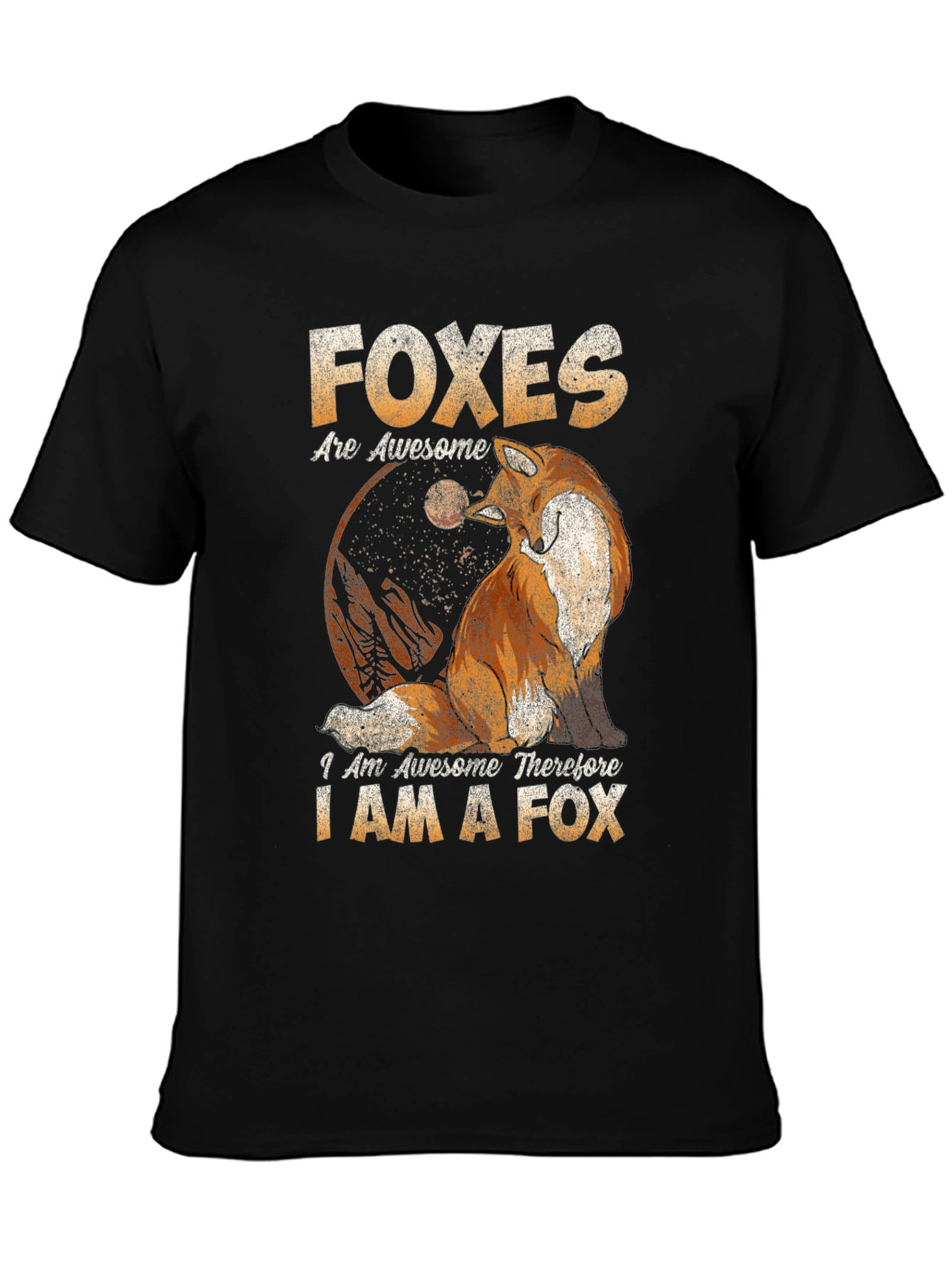 Black Foxes Are Awesome T-Shirt view 3