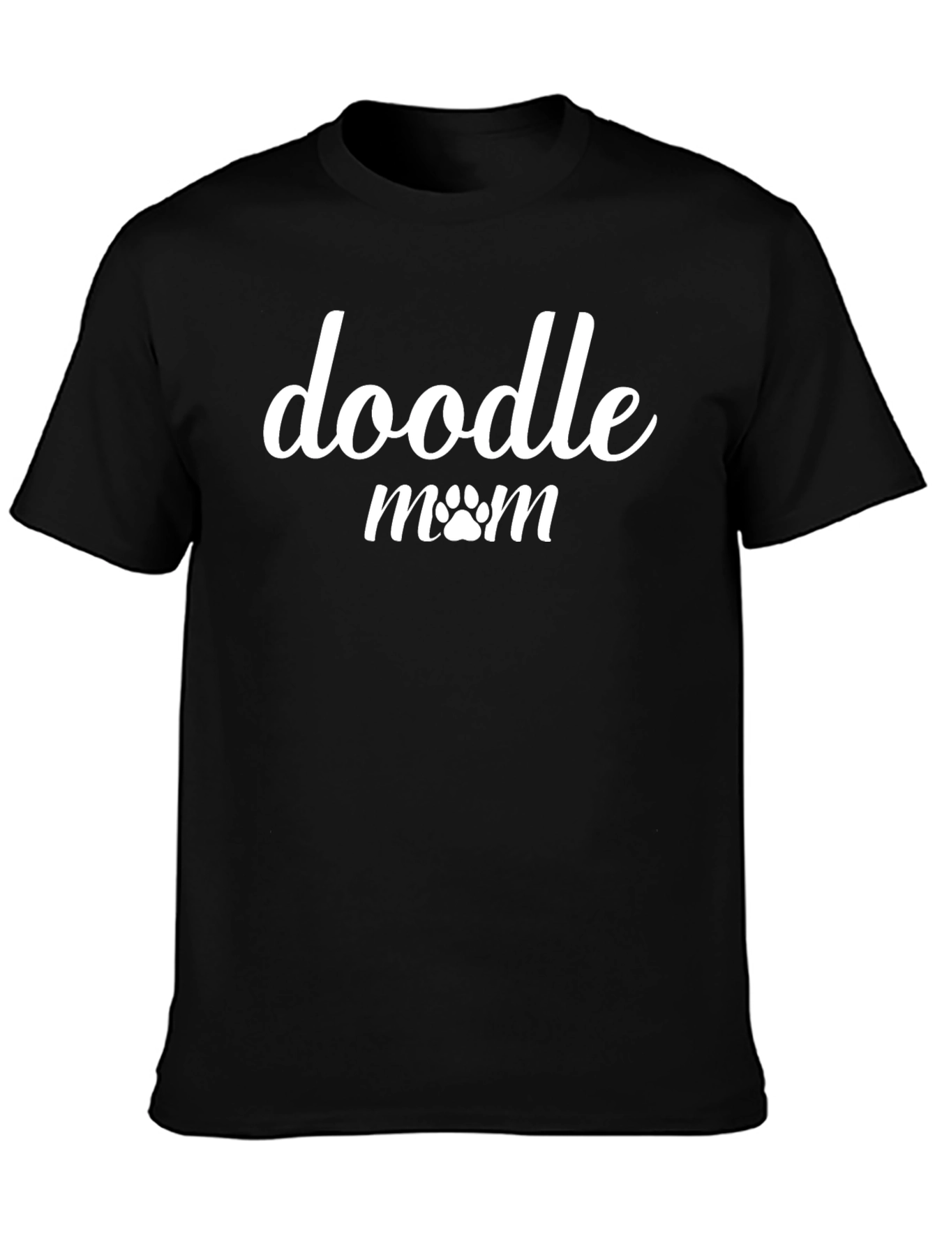 Doodle Mom T-Shirt - Black Crew Neck Tee - 3
