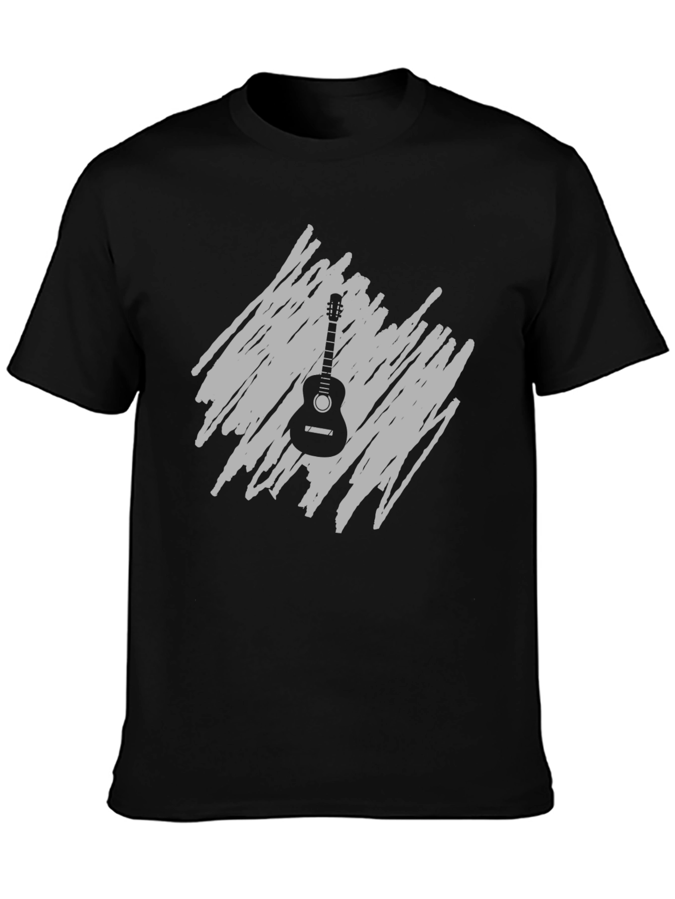 Black Guitar Graphic T-Shirt - Music Lover's Tee view 3