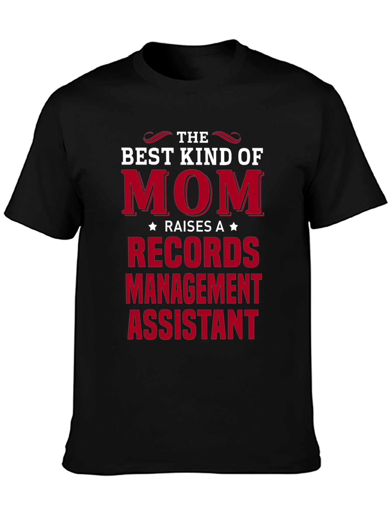 Black Best Kind of Mom Records Management Assistant T-Shirt view 3