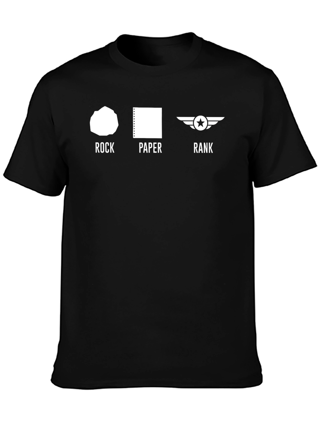 Black Rock Paper Rank Graphic T-Shirt - Black view 3
