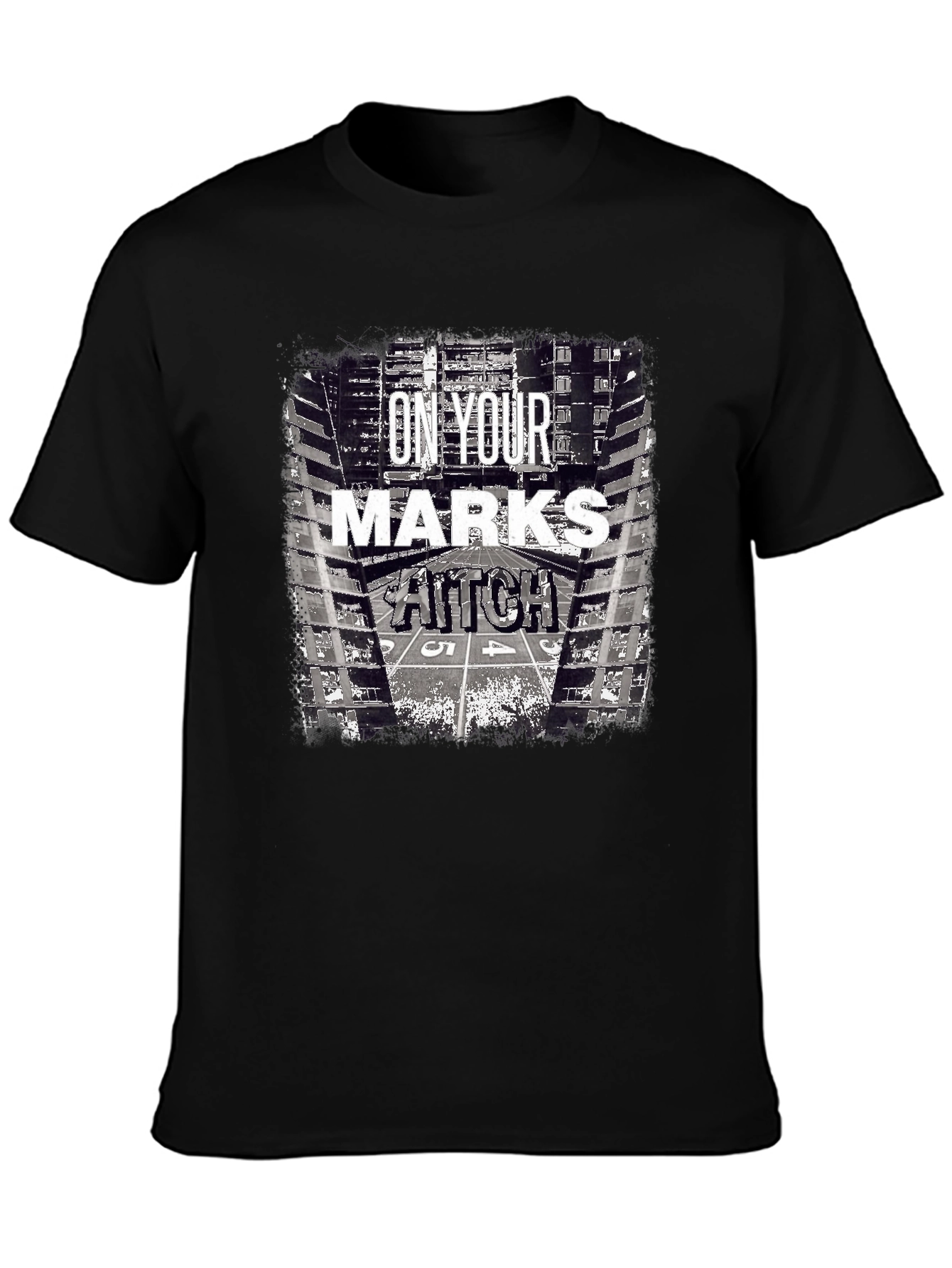 Black On Your Marks Aitch Graphic T-Shirt - Black view 3