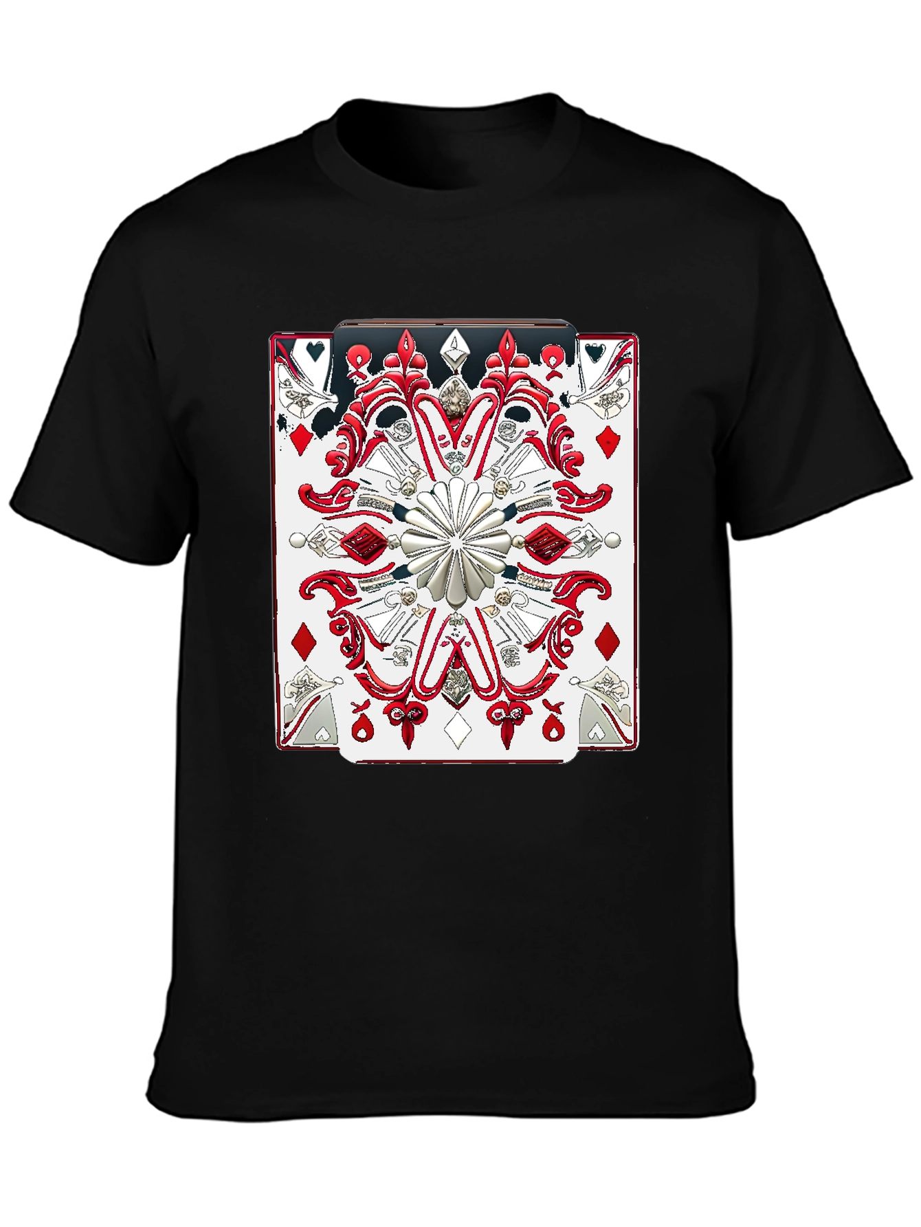 Black Playing Card Graphic Tee - Bold & Unique Design view 3