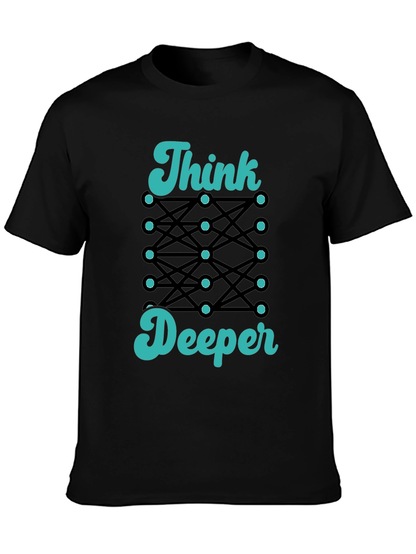 Black Think Deeper Graphic Tee - Black Cotton T-Shirt view 3