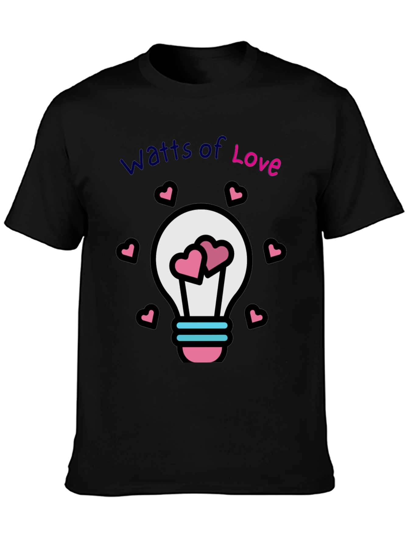 Black Watts of Love T-Shirt view 3