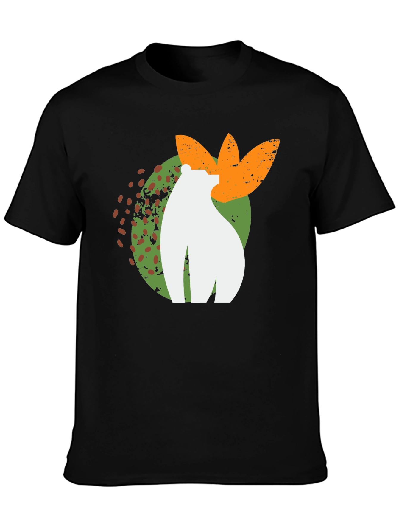 Black Abstract Bear Graphic Tee - Black Cotton Blend view 3