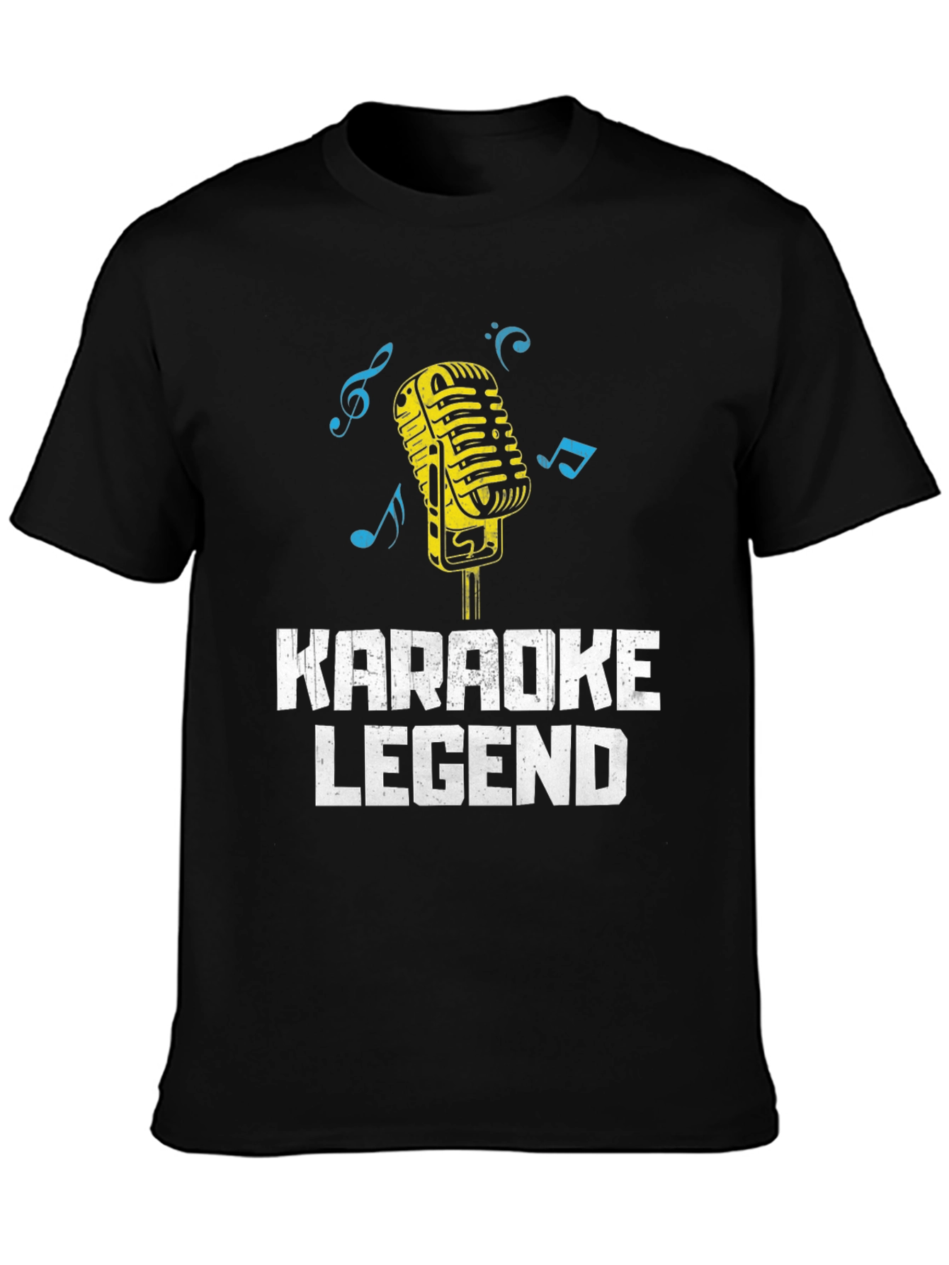 Black Karaoke Legend Graphic Tee - Retro Microphone Design view 3