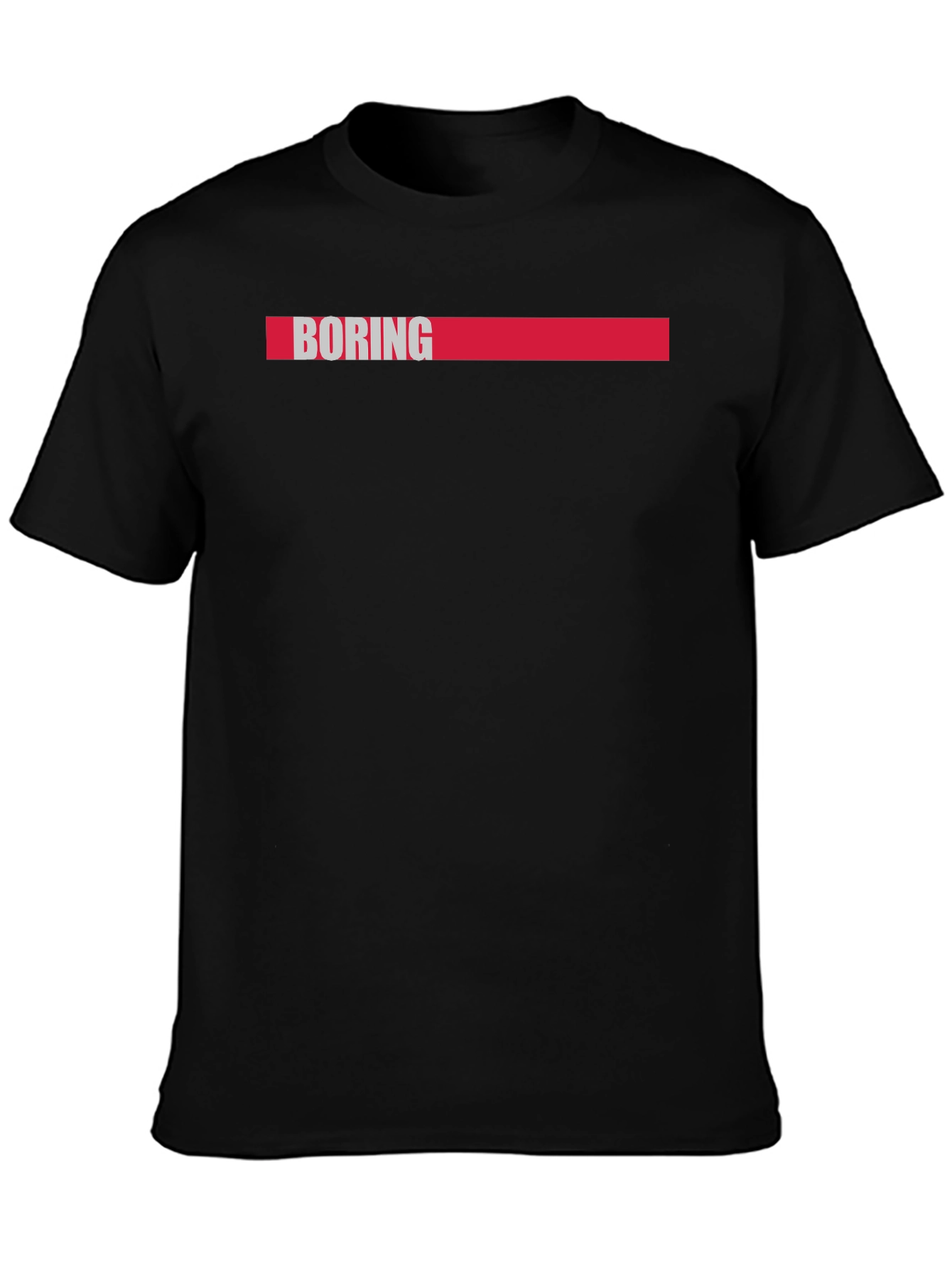 Black Boring Graphic Tee - Men's Short Sleeve Crew Neck T-Shirt view 3