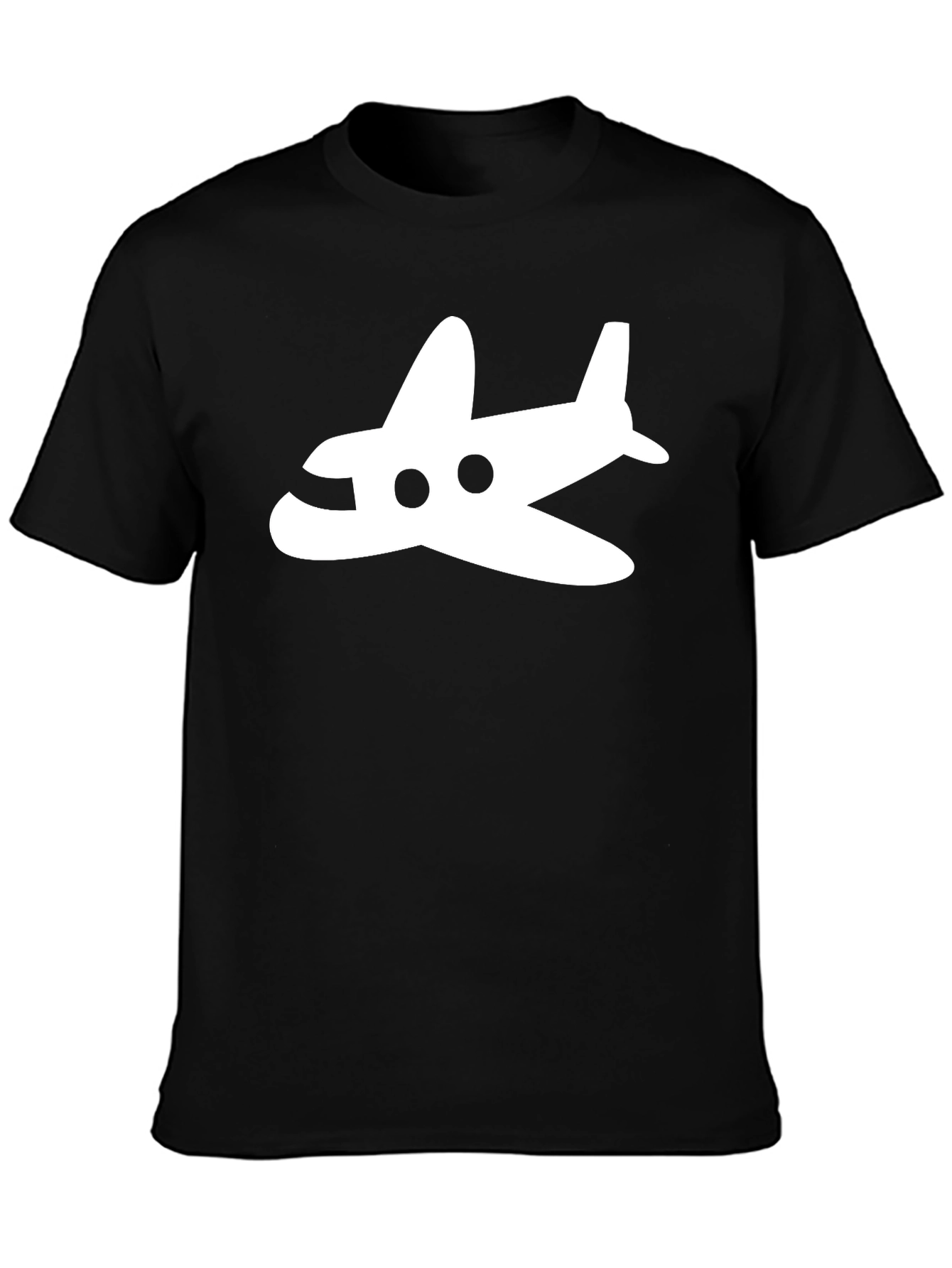 Black Airplane Graphic T-Shirt | Black Casual Tee view 3