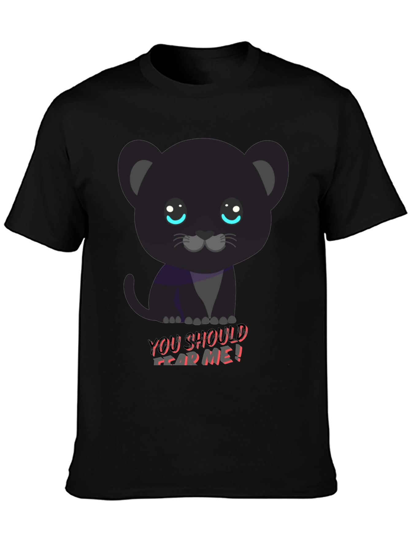 Black Cute Black Panther Tee - You Should Fear Me! view 3