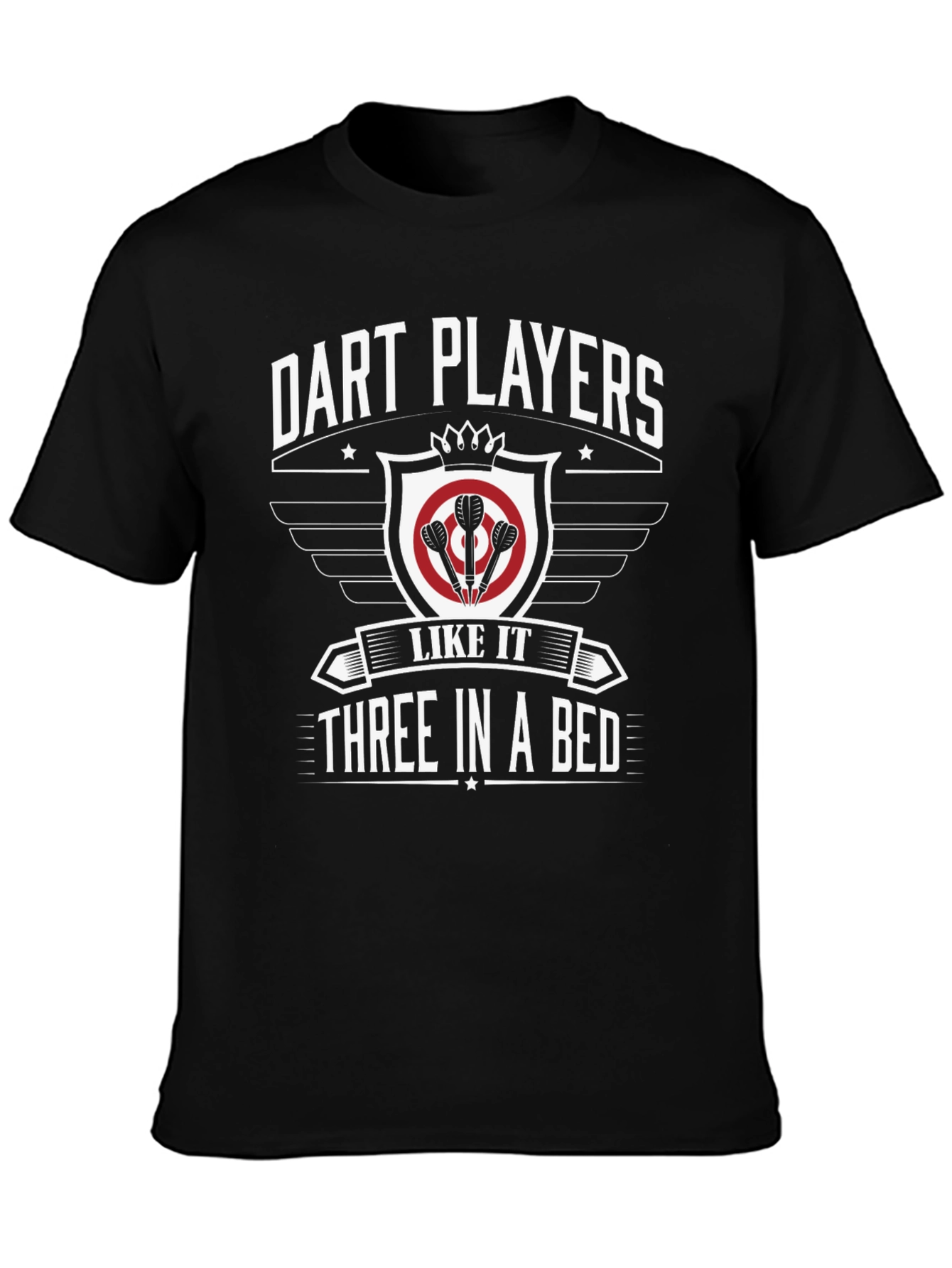 Black Dart Players Three in a Bed Graphic Tee view 3