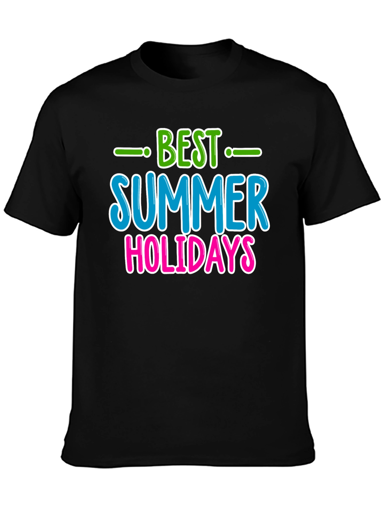 Black Best Summer Holidays Graphic Tee view 3