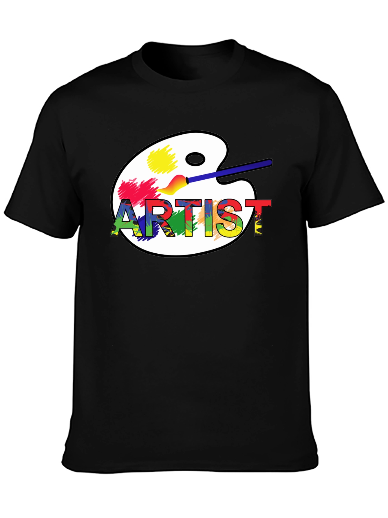 Black Artist Palette Graphic T-Shirt - Black view 3