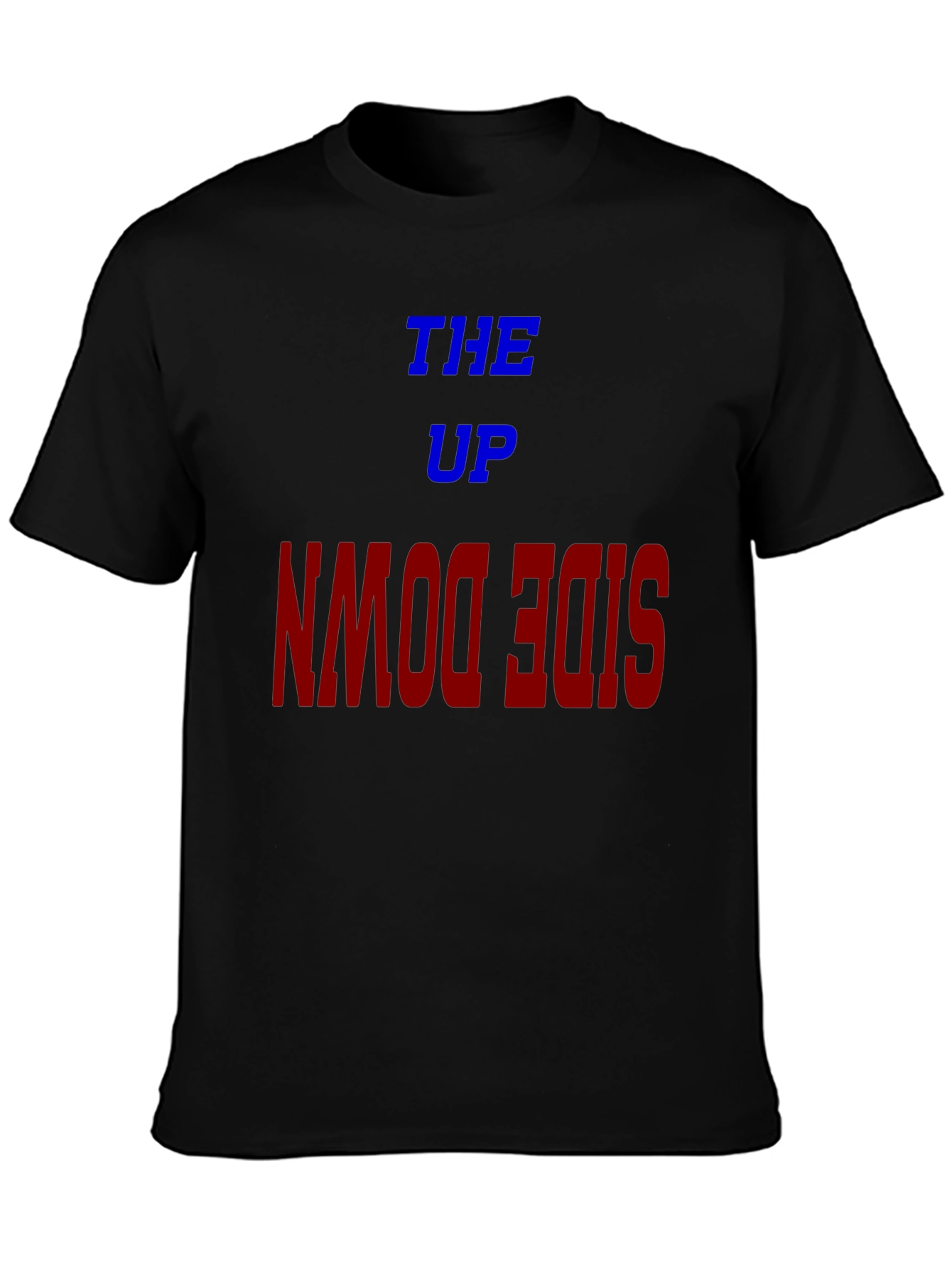 Black The Up Upside Down Graphic Tee - Trendy Unisex T-Shirt view 3