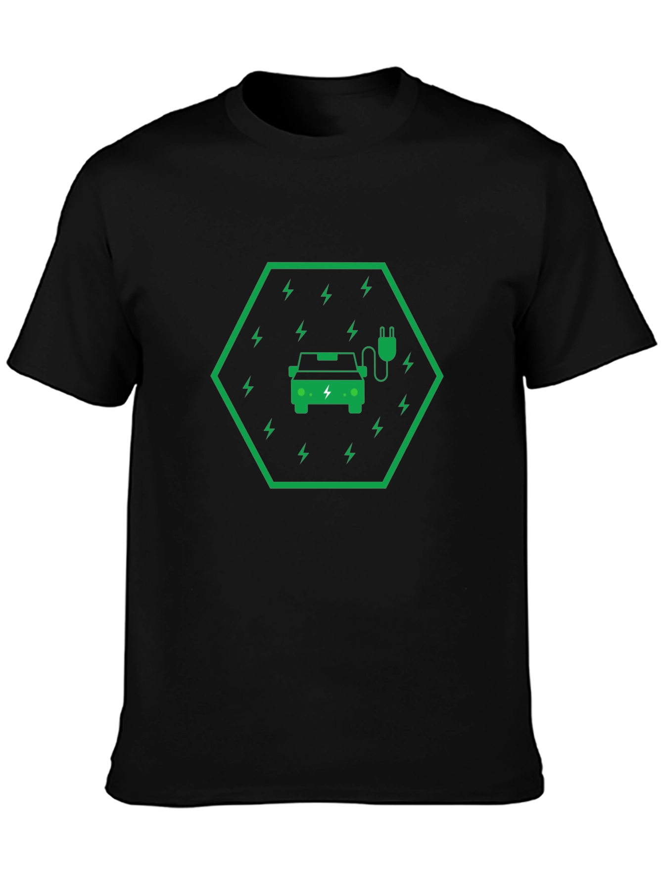 Black Electric Car T-Shirt - Charge Up Your Style! view 3