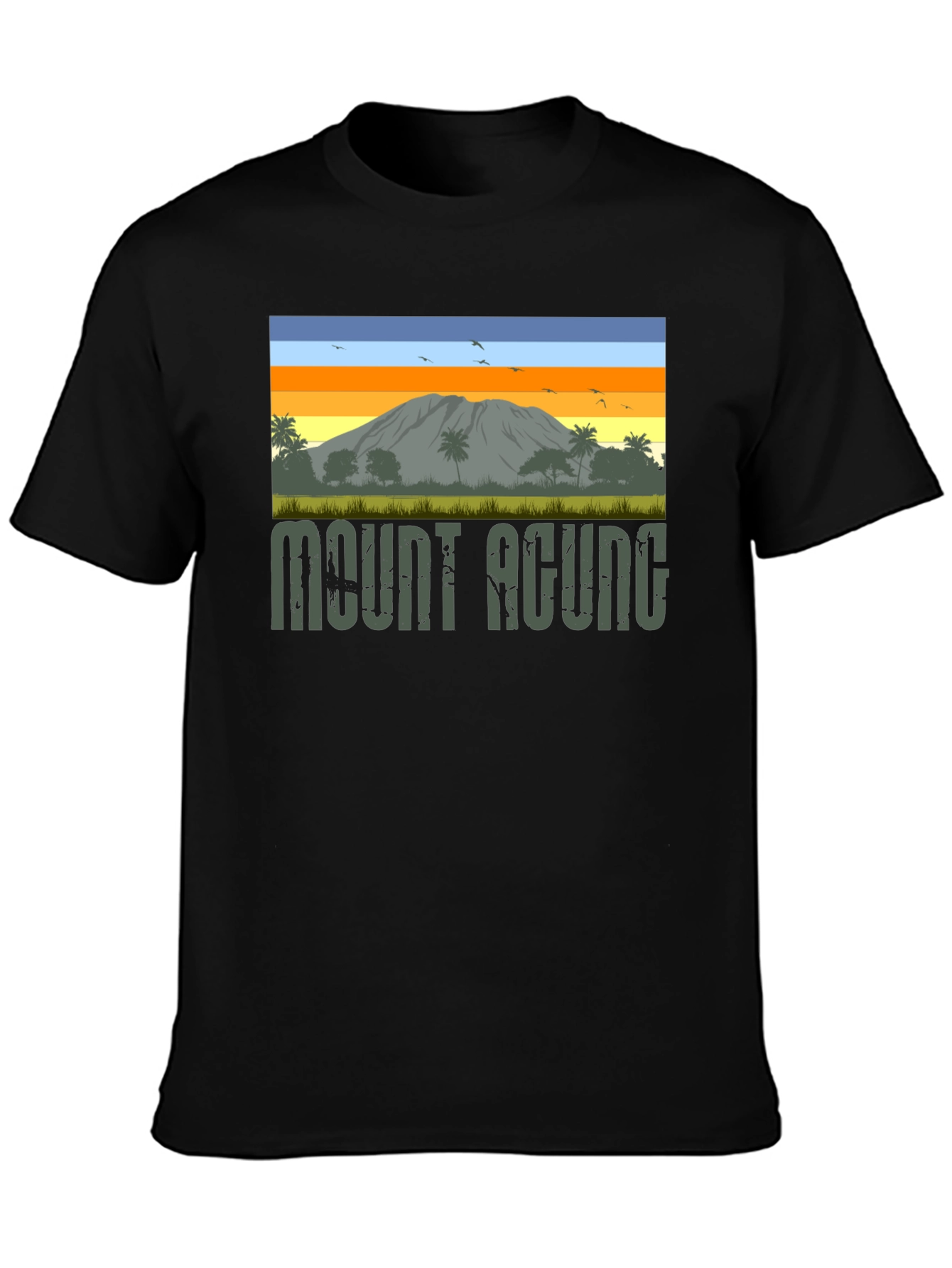 Black Mount Agung Graphic Tee - Nature Inspired T-Shirt view 3