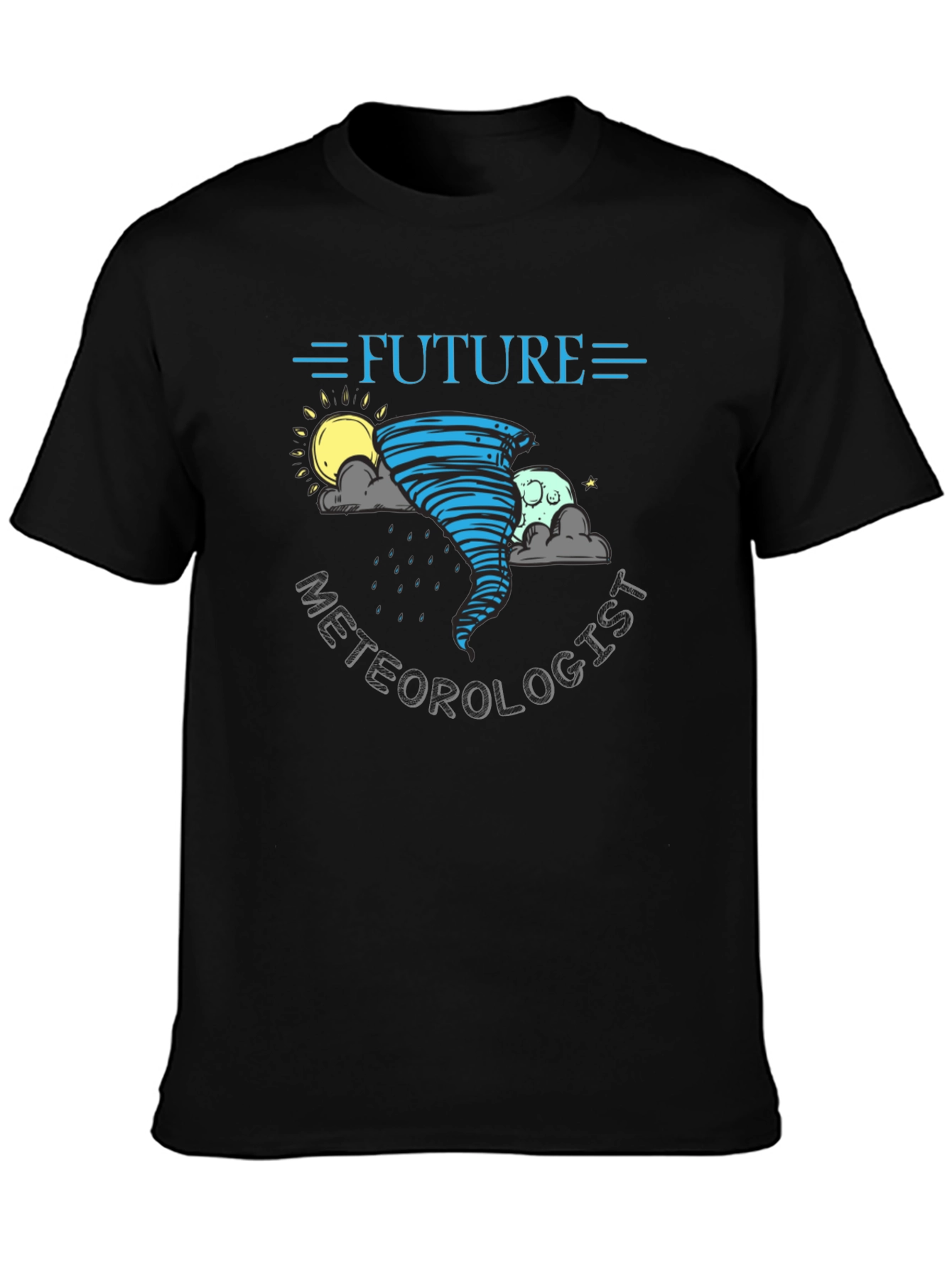 Black Future Meteorologist T-Shirt - Weather Science Tee view 3