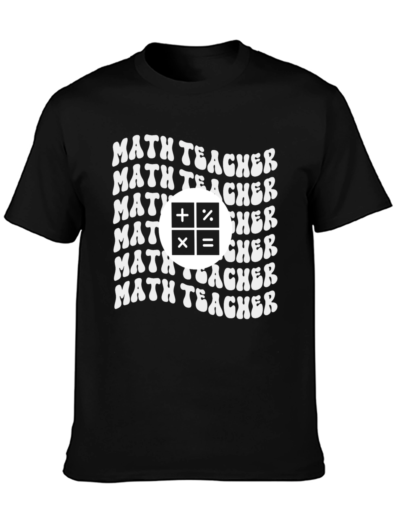 Black Math Teacher T-Shirt view 3