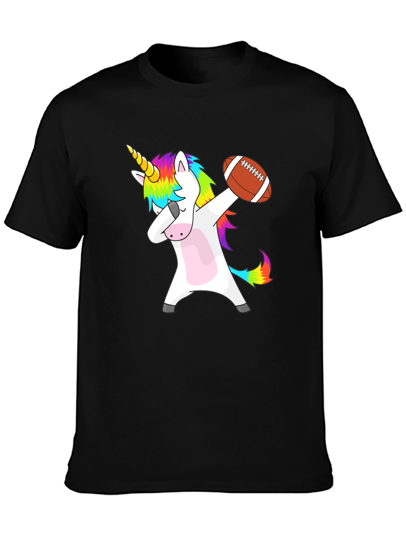 Black Unicorn Football Dab T-Shirt - Fun & Unique Graphic Tee view 3