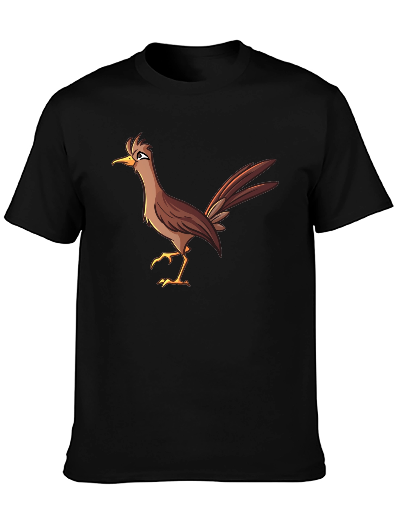 Black Roadrunner Cartoon Graphic T-Shirt view 3