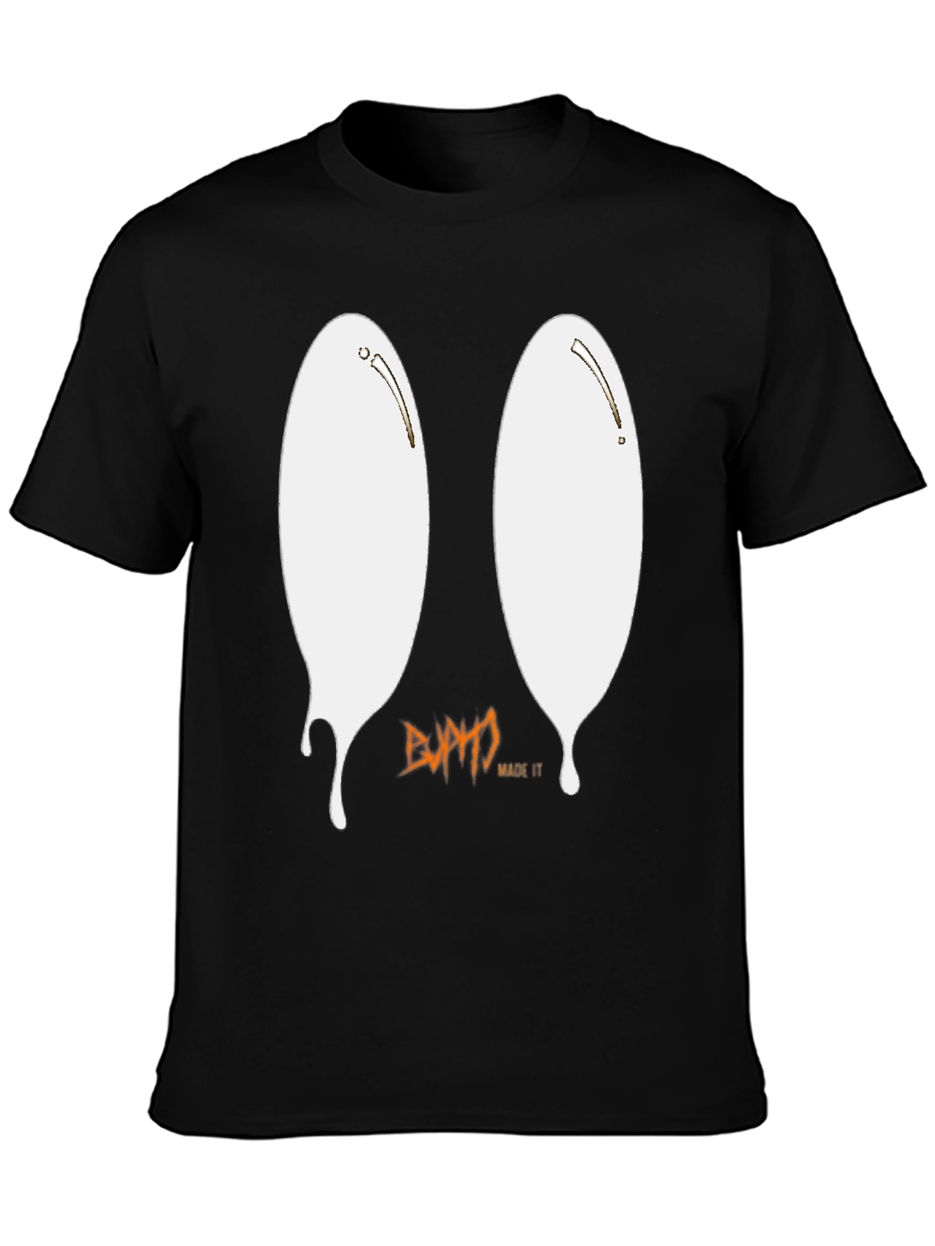 Black Ghostly Drip Graphic Tee - Soft Black Cotton view 3