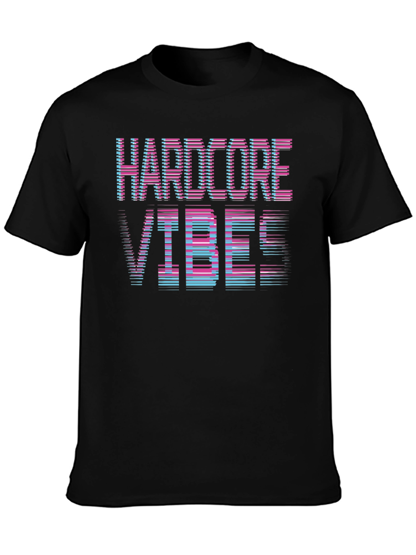 Black Hardcore Vibes Graphic T-Shirt view 3