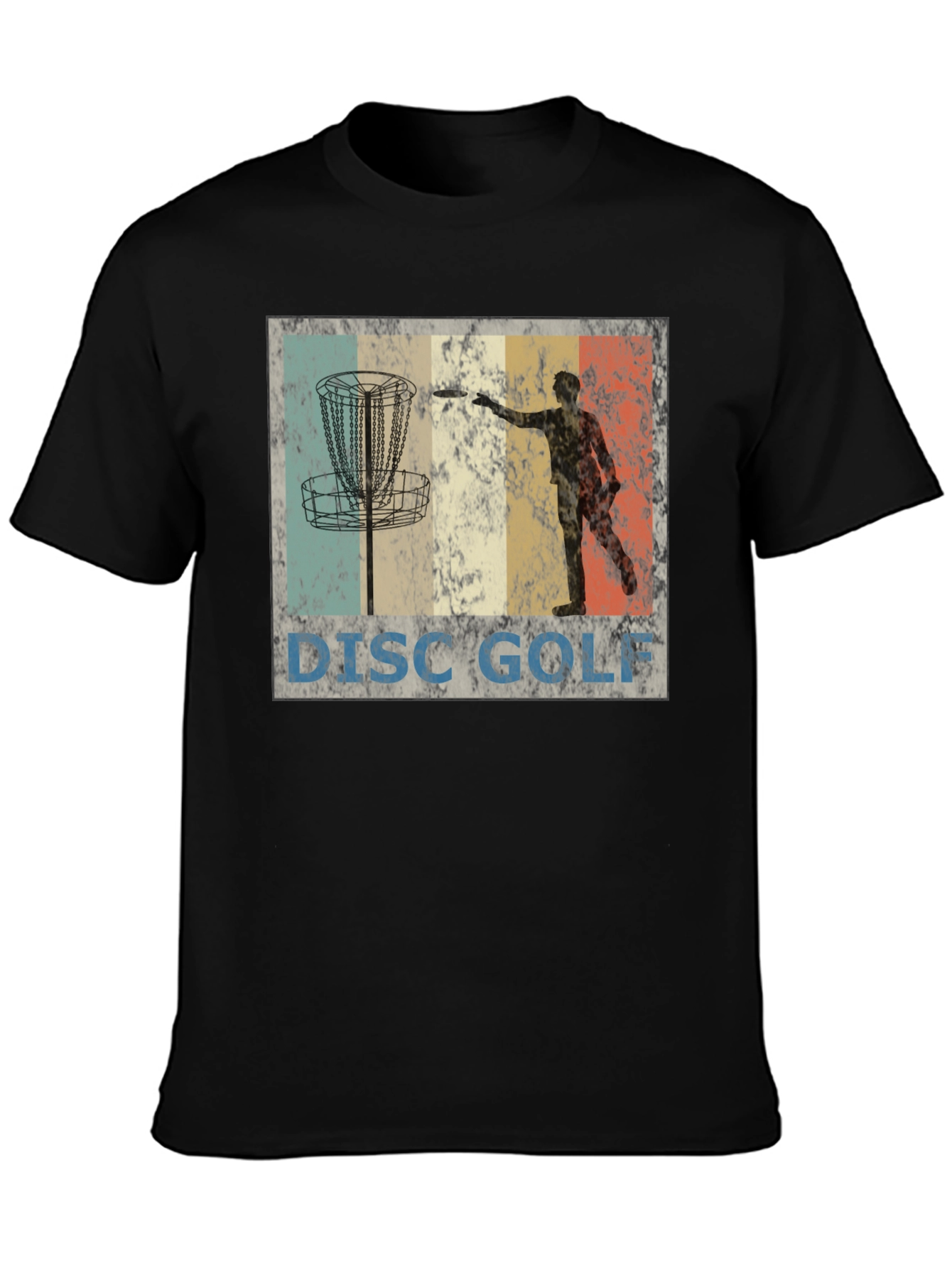 Black Vintage Disc Golf T-Shirt - Retro Style view 3