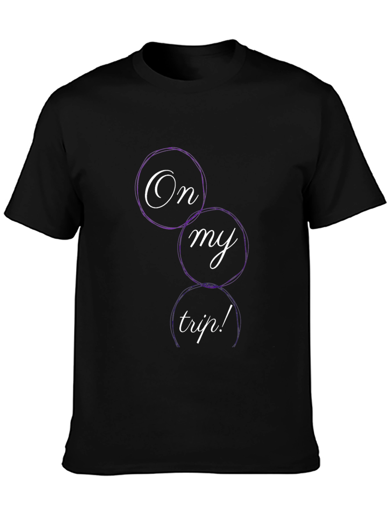 Black On My Trip Graphic Tee - Black Cotton Blend Shirt view 3