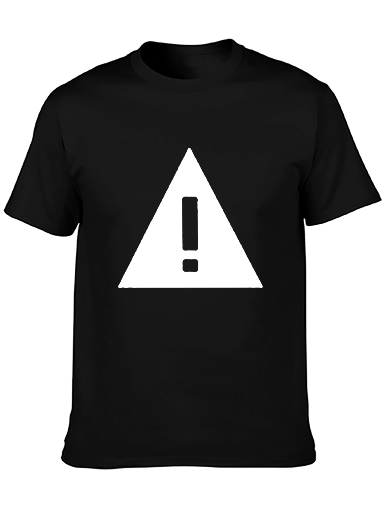 Black Warning Sign Graphic Tee - Black Cotton T-Shirt view 3