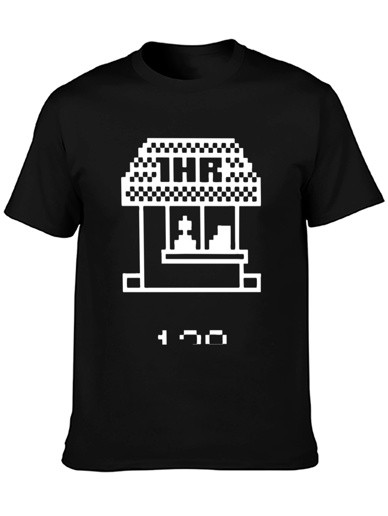 Black Retro Arcade T-Shirt - Pixelated 1HR High Score view 3