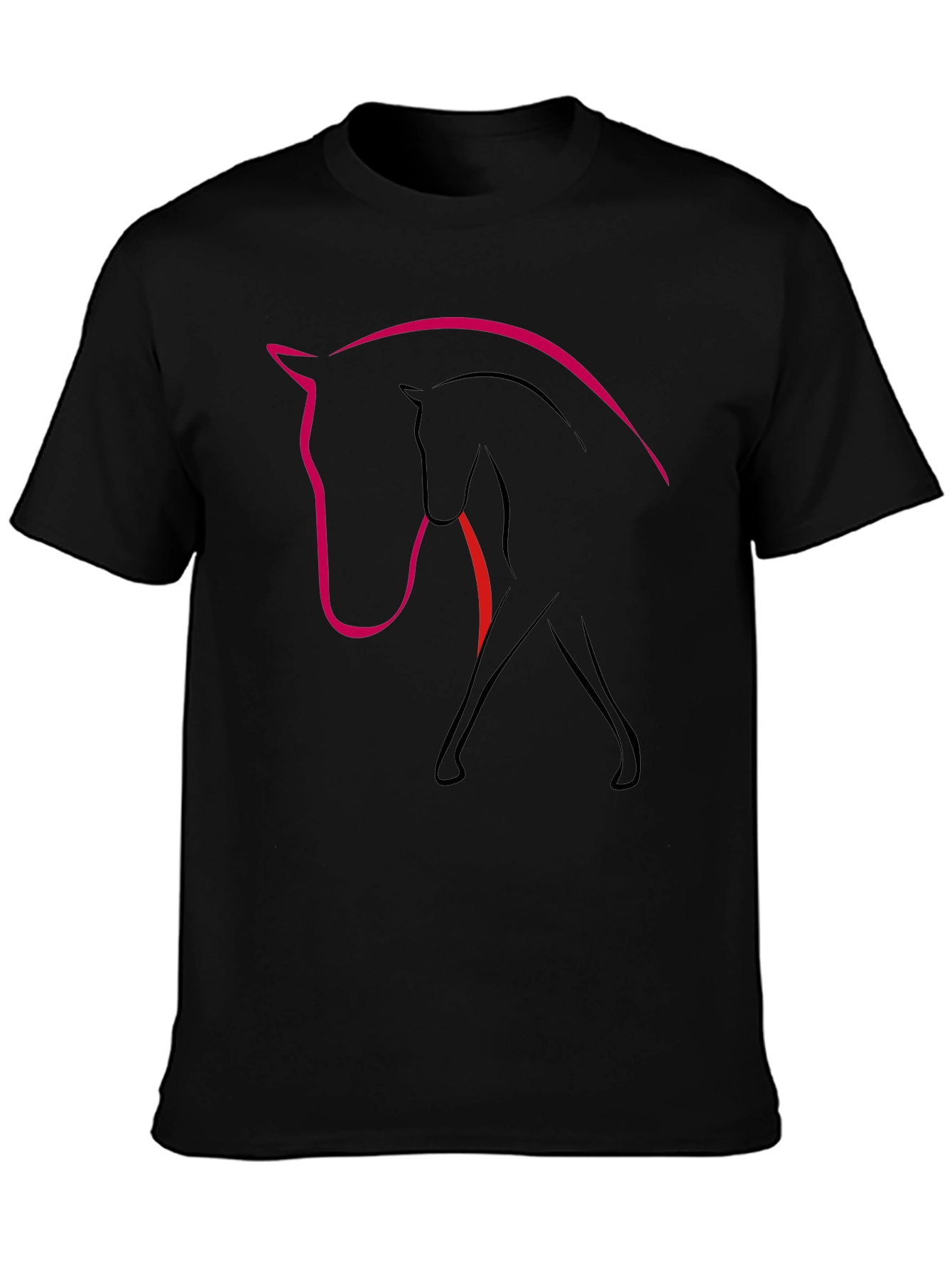 Black Horse Silhouette Graphic Tee - Modern Equestrian Style view 3