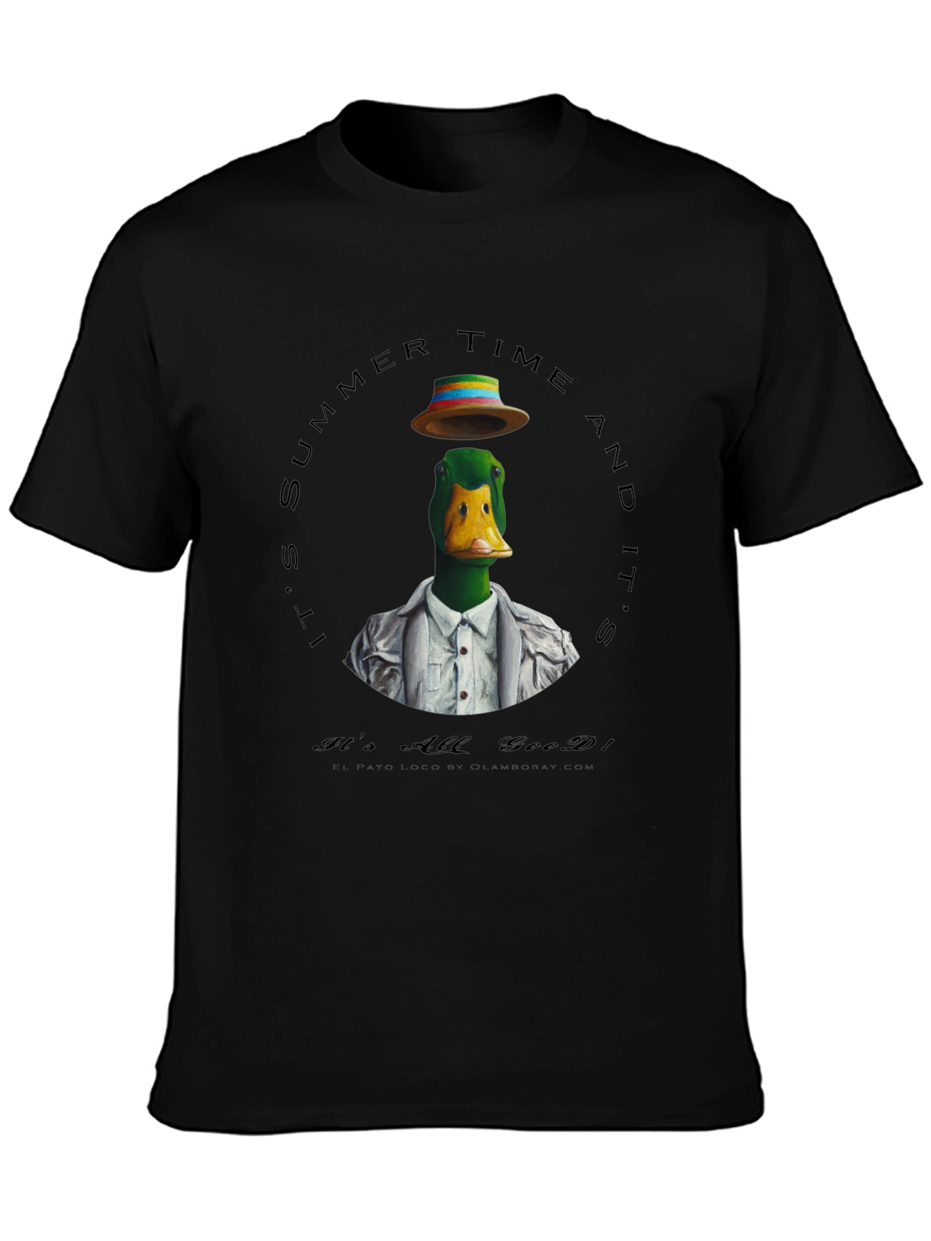 Black Summer Duck Graphic T-Shirt view 3