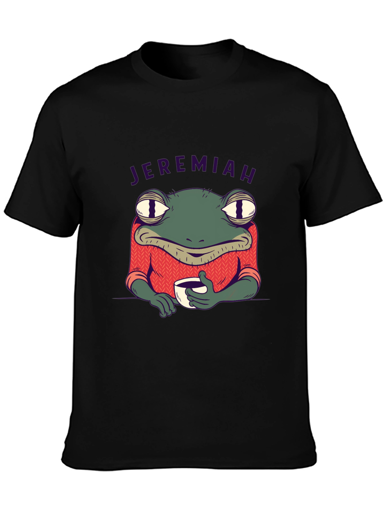 Black Jeremiah Frog Coffee T-Shirt view 3