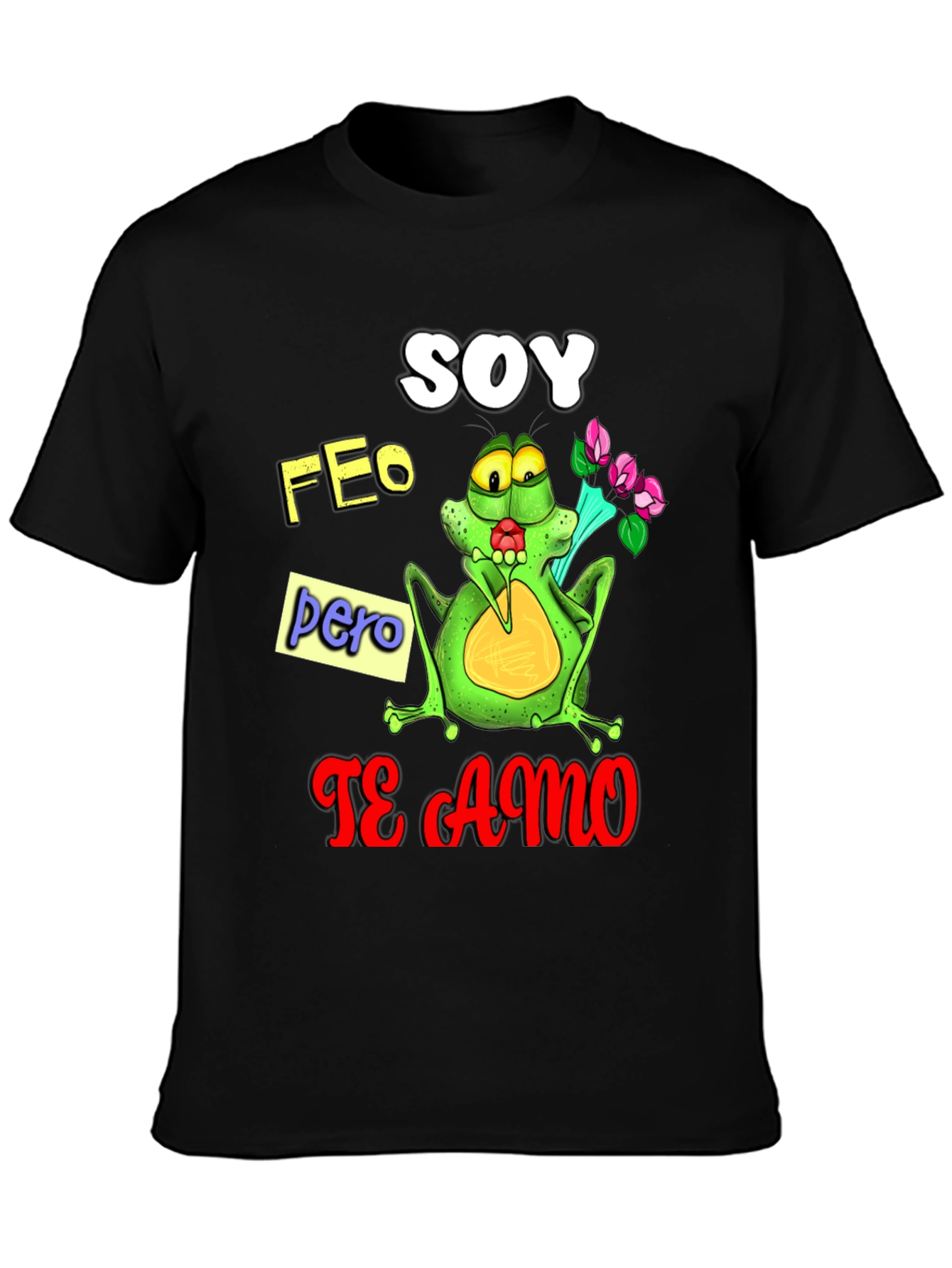 Black Soy Feo Pero Te Amo Frog Graphic Tee view 3