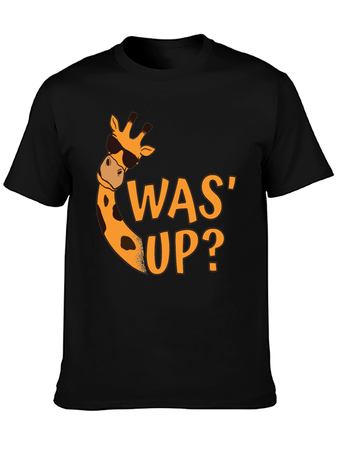 Black Cool Giraffe Was' Up? Black Graphic Tee view 3